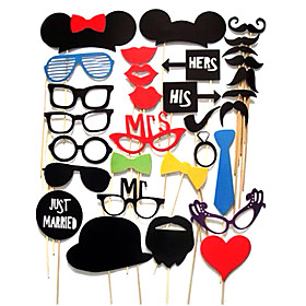 Card Paper Photo Booth Props Party Fun Favor Wedding 31pcs Costume Makeup / Costume Props Kits / Holiday Decorations Party MasksCool /