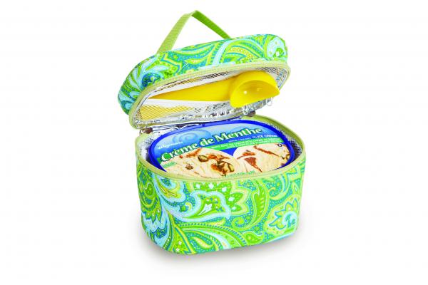 Picnic Plus Psm-726Gp Ice Cream Carrier- Green Paisley