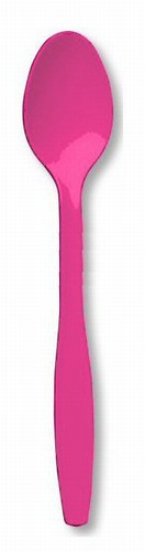 Amscan 8001.103 Bright Pink Premium Plastic Spoon - Pack of 240