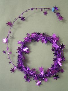 Party Deco 04510 18 ft. Purple Star Wire Garland - Pack of 12