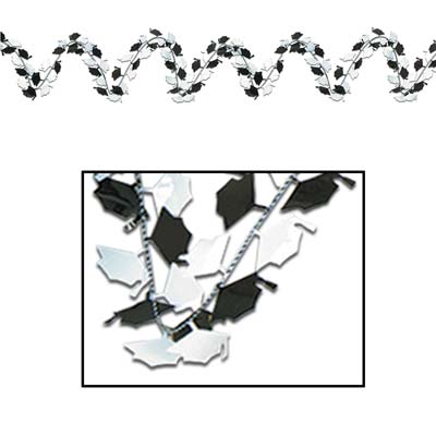 Beistle - 50665 - Gleam N Flex Graduate Cap Garland- Pack of 12