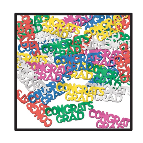 Beistle 57817-MC Congrats Grad Fanci-Fetti - Multicolor Pack of 12