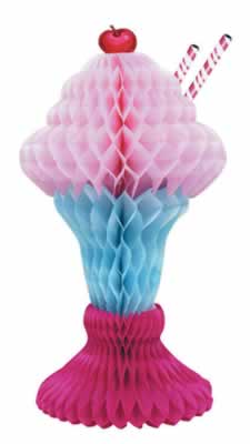 Beistle - 55273 - Tissue Ice Cream Sundae- Pack of 12