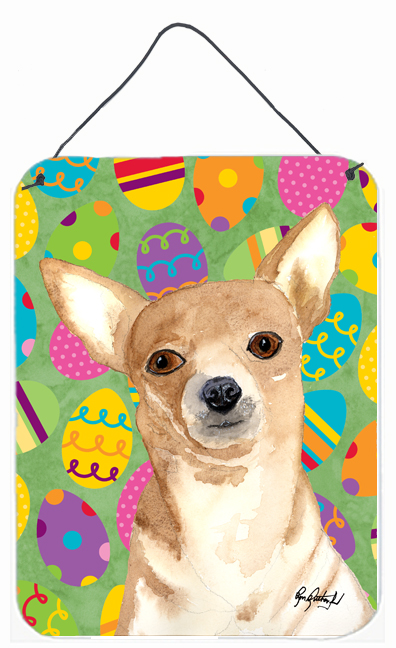 Carolines Treasures RDR3017DS1216 Eggstravaganza Chihuahua Easter Aluminium Metal Wall Or Door Hanging Prints