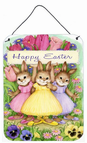 Carolines Treasures CDCO0331DS1216 Three Bunnies Happy Easter Wall or Door Hanging Prints