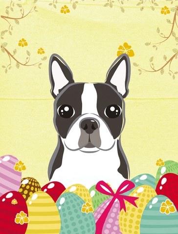 Carolines Treasures BB1885GF Boston Terrier Easter Egg Hunt Flag Garden
