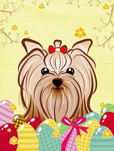 Carolines Treasures BB1886GF Yorkie Yorkshire Terrier Easter Egg Hunt Flag Garden