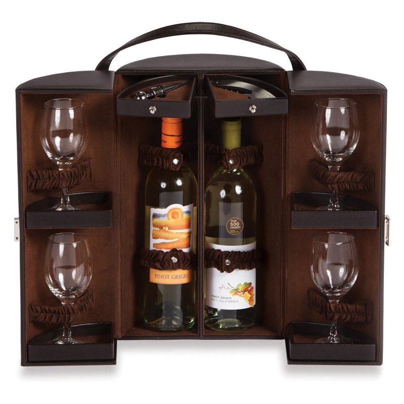 Picnic Plus Daventry Leatherette Wine Travel Case