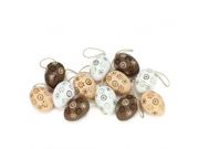 Set of 12 Natural Tone Floral Cut-Out Spring Easter Egg Ornaments 2.25"