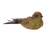 10.5" Rustic Brown Sisal and Burlap Easter Bird Spring Figure