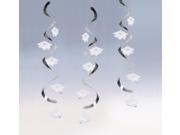 Club Pack of 30 White Mortar Board Cap Hat Graduation Day Dizzy Dangler Hanging Party Decorations