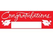 Pack of 6 Classic Red and White Giant Graduation Party Banners 5'