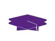 Club Pack of 12 Royal Purple 3-D Graduation Cap Party Table Centerpiece 10.5"