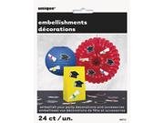 Unique Graduation Caps and Scrolls Party Embellishment Cutouts, 24 CT