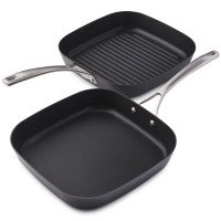 Sur La Table Dishwasher-Safe Hard-Anodized Nonstick Grill and Griddle Set