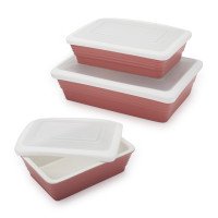 Gray Oven-to-Table Bakers with Lids