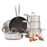 GreenPan Diamond Clad Ceramic Nonstick 10-Piece Cookware Set with Bonus Steamer