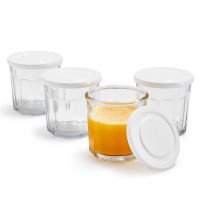 Set of 4 Working Glasses with Lids