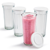 Set of 4 Working Glasses with Lids