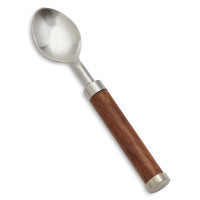 Wood and Silver Tone Demitasse Spoon
