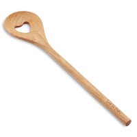 Sur La Table Heart Beechwood Slotted Spoon