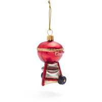 Charcoal Grill Glass Ornament