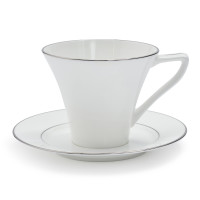 Fortessa Taura Platinum Bone China Mug with Saucer