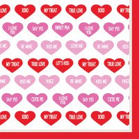 Valentine Hearts Paper Cocktail Napkins