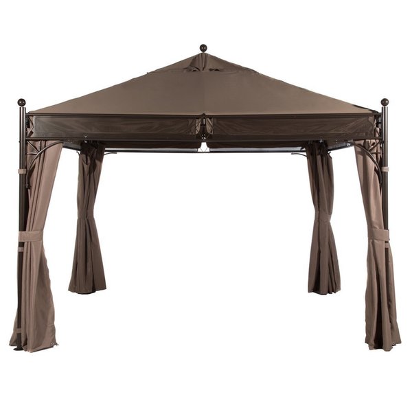 Abba Patio 11 x 11-foot Outdoor Art Steel Frame Garden Party Canopy Backyard Gazebo with 4 Side Walls