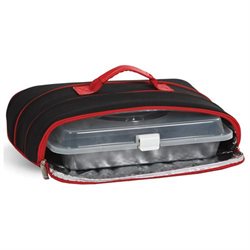 Insulated Casserole Carrier with Handle by Picnic Plus Black/Red