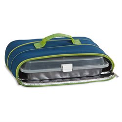 Insulated Casserole Carrier with Handle by Picnic Plus Navy/Lime