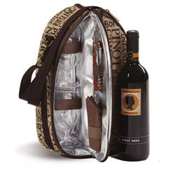 Discovery Wine Duffle with Goblets Opener & Napkins by Picnic Plus Burlap