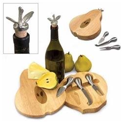Picnic Pear Shaped Cheese Board with Tools