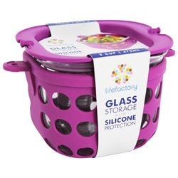 Glass Food Storage 2 Cup Huckleberry Lifefactory 16 oz Container