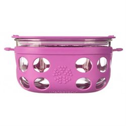 Glass Food Storage 4 Cup Huckleberry Lifefactory 32 oz Container