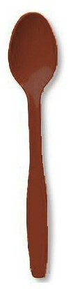 Amscan 8001.111 Chocolate Brown Premium Plastic Spoon - Pack of 240