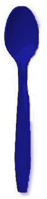 Amscan 8001.105 Bright Royal Blue Premium Plastic Spoon - Pack of 240