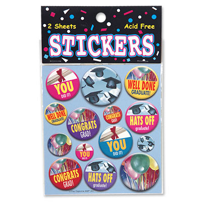 Beistle TT02 You Did It Graduation Stickers Pack Of 6