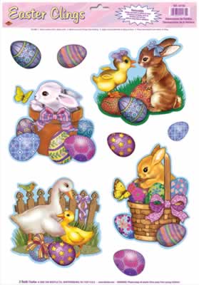 Beistle - 44135 - Easter Animal Clings- Pack of 12