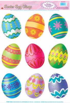 Beistle - 44136 - Easter Egg Clings- Pack of 12