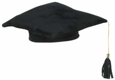 Beistle 50004-BK - Plush Graduate Cap - Black- Pack of 12