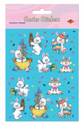 Beistle - 44003 - Easter Bunny Stickers- Pack of 12