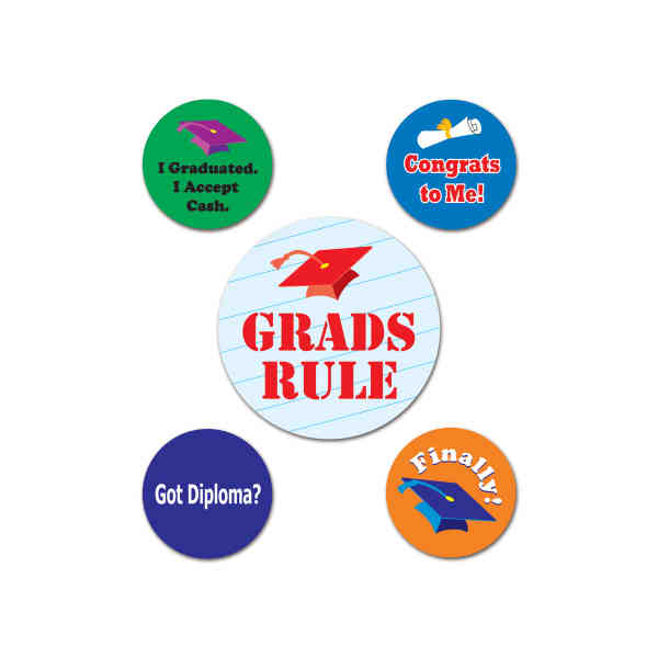 Beistle 60476 Graduation Party Buttons - Pack of 12