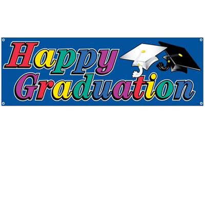 Beistle - 50138 - Happy Graduation Sign Banner- Pack of 12
