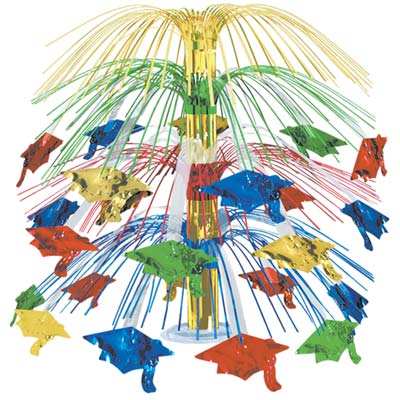 Beistle - 50552-MC - Graduate Cap Cascade Centerpiece - Pack of 6