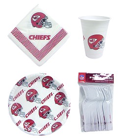 Kansas City Chiefs 96 Piece Plastic Dinnerware Set
