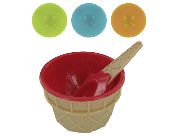 Ice cream bowl and matching spoon set - Case of 48