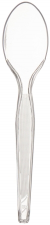 Dixie Ultra TH017 Plastic Cutlery Heavyweight Teaspoon Crystal Clear 6 in.