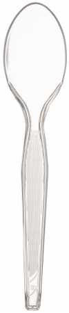 Dixie Ultra TH017 Plastic Cutlery Heavyweight Teaspoon Crystal Clear 6 in.