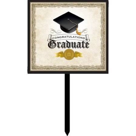 Hoffmaster Group 142216 6 by 1 Count Cap & Gown Graduation Yard Sign Each - Case of 6